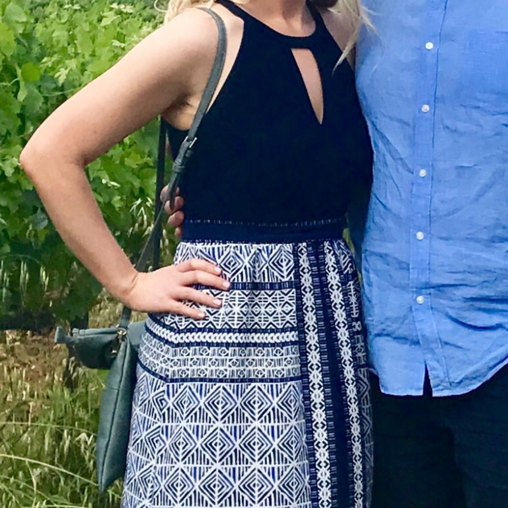 Navy printed Vince Camuto Maxi Dress